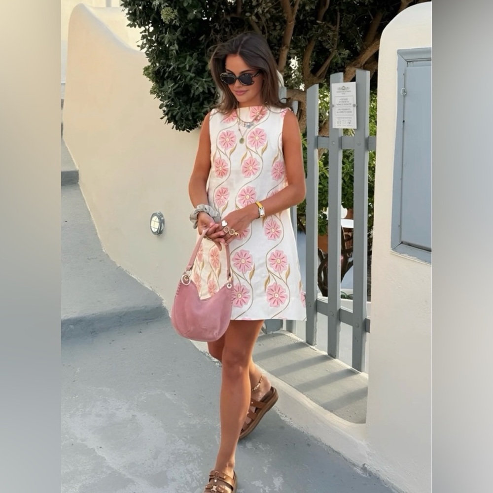 Commense xAnthropologie Romantic Print Sleeveless Shift Dress Medium NWT - Picture 4 of 13